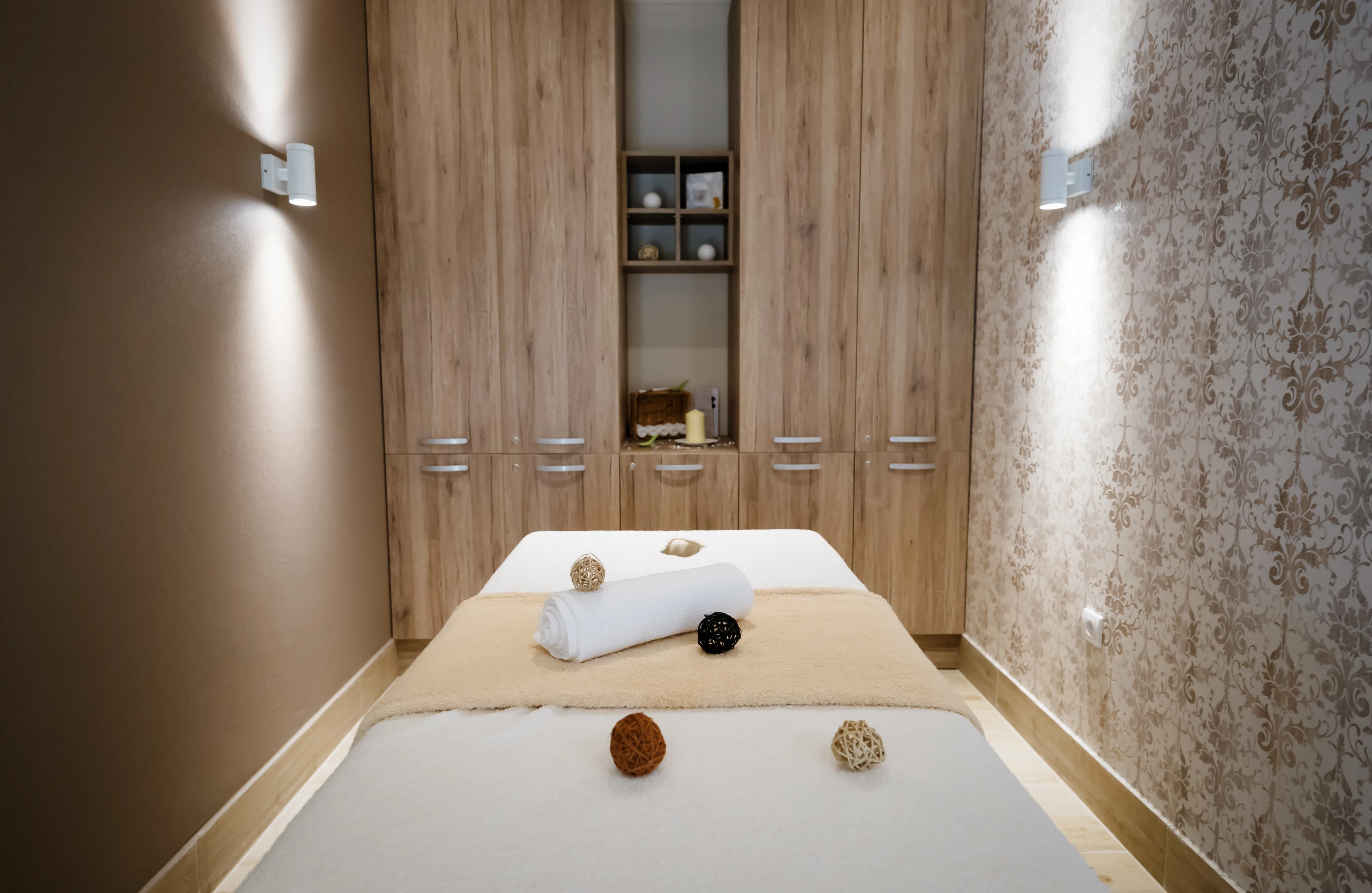 Modern massage room with beautiful interior