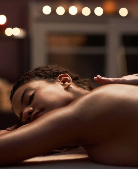 Woman Enjoying Relaxing Massage Woman Enjoying Relaxing Massage